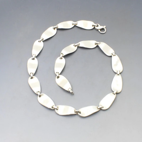 Solid Silver WSG Abstract Links Necklace